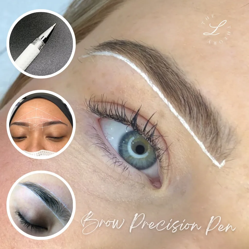 White Brow Precision Pen for Eyebrow Mapping, Microblading, Eyebrow Tattoo String